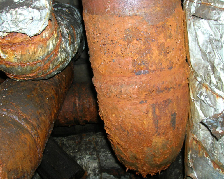 Corrosión en tubería de gas