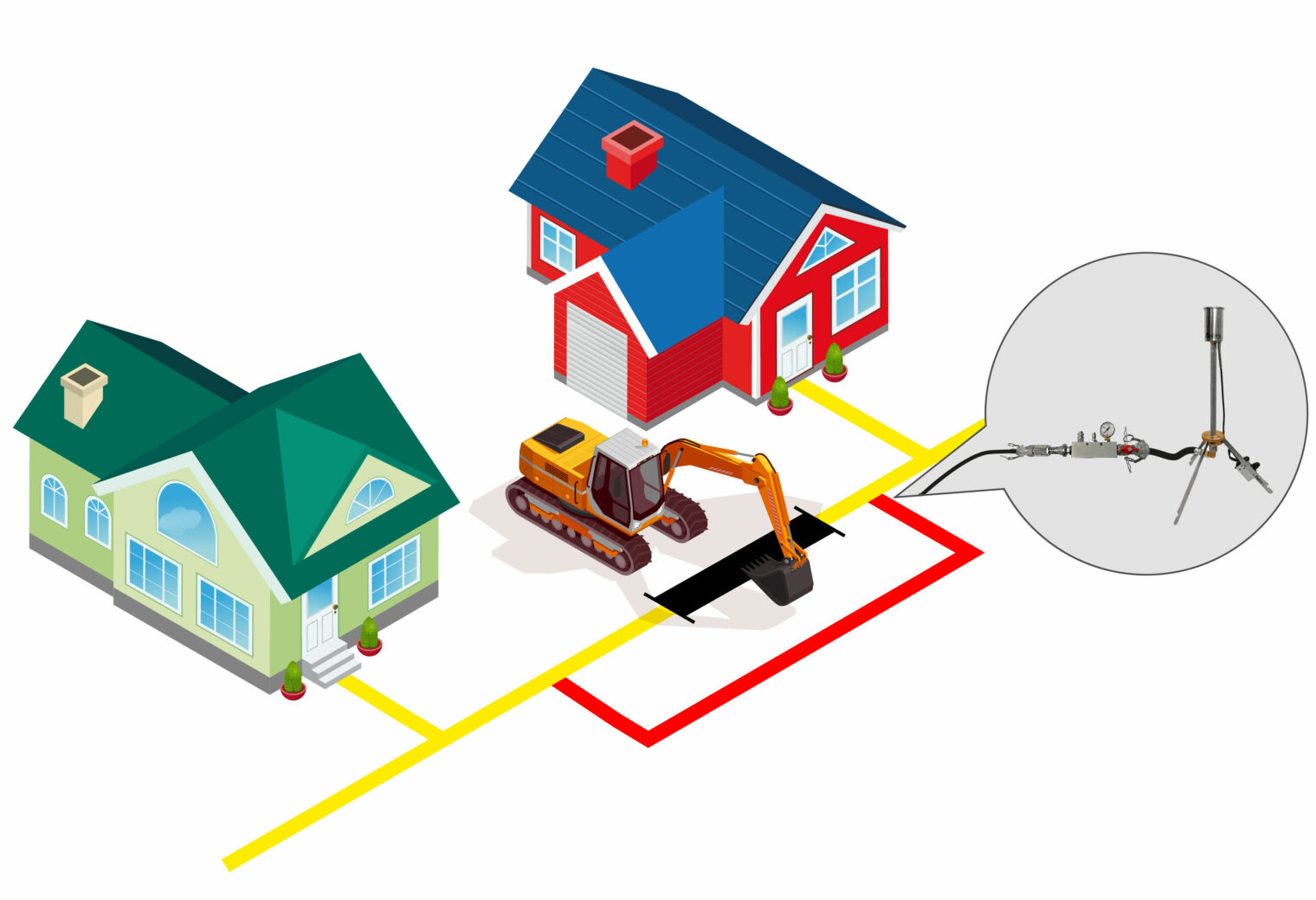 Gráfica de la red de distribución de gas y el uso de la antorcha para quema de metano