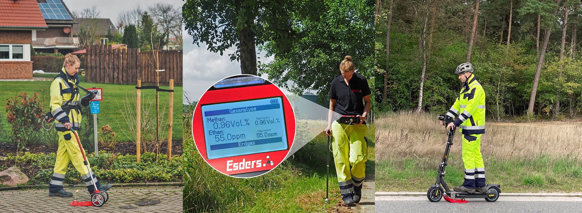 Inspección de tuberías de gas usando diferentes vehículos